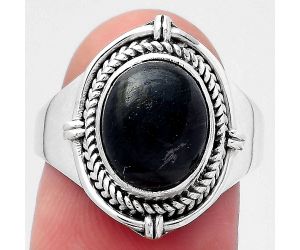 Natural Nuummite Ring size-8 SDR146838 R-1539, 9x11 mm