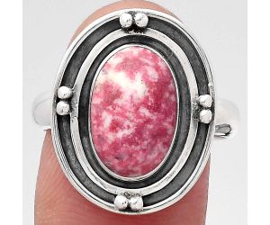 Natural Pink Thulite - Norway Ring size-8.5 SDR147132 R-1391, 9x13 mm