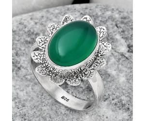 Natural Green Onyx Ring size-8.5 SDR147207 R-1241, 10x14 mm