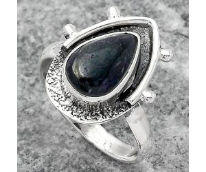 Natural Nuummite Ring size-7.5 SDR147370 R-1513, 8x12 mm