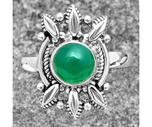 Natural Green Onyx Ring size-7.5 SDR147684 R-1600, 7x7 mm