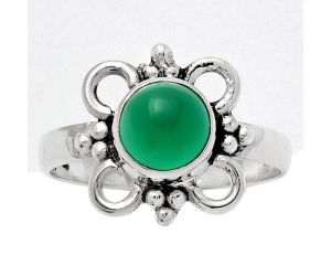 Natural Green Onyx Ring size-7 SDR147948 R-1309, 7x7 mm