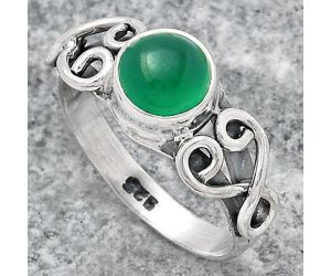 Natural Green Onyx Ring size-7.5 SDR147998 R-1281, 7x7 mm