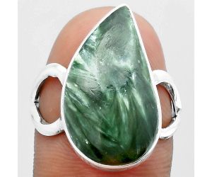 Natural Russian Seraphinite Ring size-8 SDR148283 R-1002, 12x21 mm