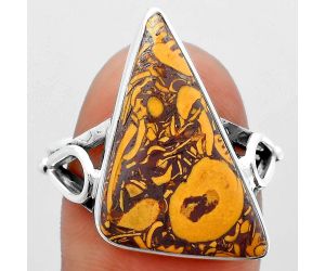 Natural Coquina Fossil Jasper - India Ring size-9 SDR148452 R-1224, 14x24 mm