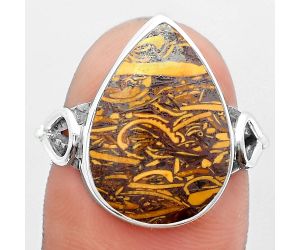 Coquina Fossil Jasper - India Ring size-6.5 SDR148457 R-1224, 13x18 mm
