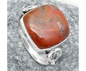 Natural Red Moss Agate Ring size-8 SDR148496 R-1224, 14x14 mm