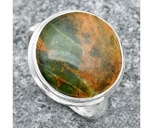 Natural Turkish Rainforest Chrysocolla Ring size-7 SDR148520 R-1007, 15x15 mm
