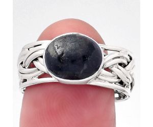 Natural Nuummite Ring size-8 SDR148655 R-1161, 8x10 mm