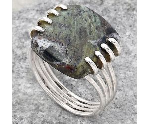 Natural Larsonite Jasper Ring size-8 SDR148748 R-1259, 15x15 mm