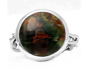 Natural Turkish Rainforest Chrysocolla Ring size-8 SDR148803 R-1005, 14x14 mm