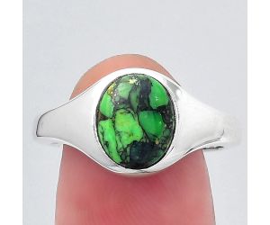 Natural Green Matrix Turquoise Ring size-8.5 SDR149243 R-1115, 8x10 mm