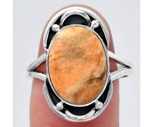 Natural Coral Jasper Ring size-8.5 SDR149348 R-1187, 11x15 mm