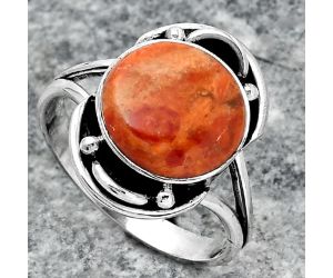 Natural Red Sponge Coral Ring size-8.5 SDR149364 R-1187, 12x12 mm
