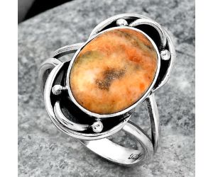 Natural Coral Jasper Ring size-7.5 SDR149366 R-1187, 10x14 mm