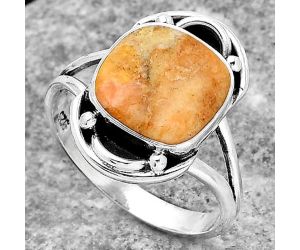 Natural Coral Jasper Ring size-8.5 SDR149505 R-1187, 11x11 mm
