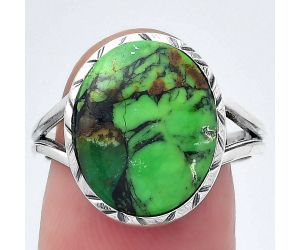 Natural Green Matrix Turquoise Ring size-8 SDR149719 R-1074, 12x15 mm