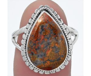 Natural Red Moss Agate Ring size-7.5 SDR149916 R-1245, 11x17 mm