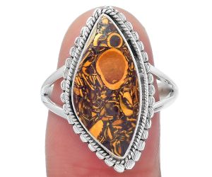Coquina Fossil Jasper - India Ring size-8.5 SDR149923 R-1245, 10x20 mm