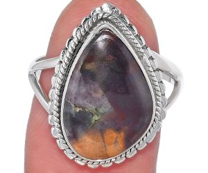 Natural Purple Cow Jasper Ring size-7.5 SDR149956 R-1245, 11x17 mm