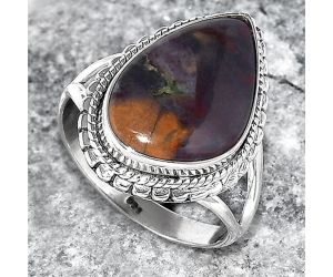 Natural Purple Cow Jasper Ring size-7.5 SDR149956 R-1245, 11x17 mm