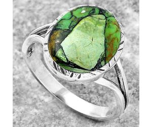 Natural Green Matrix Turquoise Ring size-9 SDR150116 R-1074, 11x14 mm