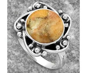 Natural Coral Jasper Ring size-7 SDR150426 R-1077, 11x11 mm