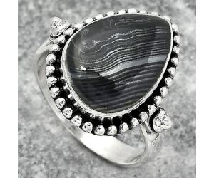 Crown Of Silver Psilomelane - Black Malachite Ring size-7 SDR150743 R-1071, 11x15 mm