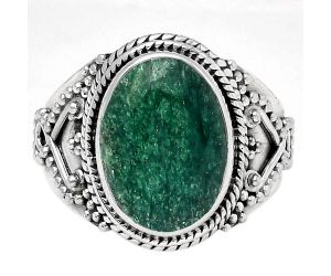 Natural Green Aventurine Ring size-8 SDR151151 R-1281, 10x14 mm