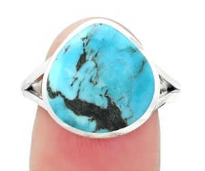 Natural Turquoise Morenci Mine Ring size-8.5 SDR151229 R-1005, 14x14 mm