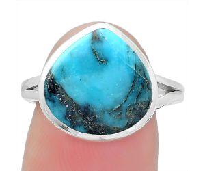 Natural Turquoise Morenci Mine Ring size-8 SDR151241 R-1005, 13x13 mm
