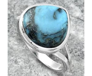 Natural Turquoise Morenci Mine Ring size-8 SDR151241 R-1005, 13x13 mm