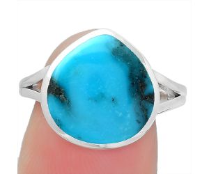 Natural Turquoise Morenci Mine Ring size-8 SDR151256 R-1005, 13x13 mm