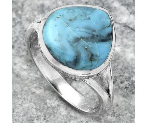 Natural Turquoise Morenci Mine Ring size-7.5 SDR151258 R-1005, 13x13 mm