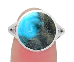 Natural Turquoise Morenci Mine Ring size-8.5 SDR151287 R-1005, 14x14 mm