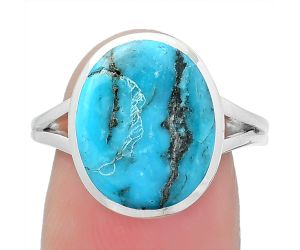 Natural Turquoise Morenci Mine Ring size-7.5 SDR151297 R-1005, 11x14 mm