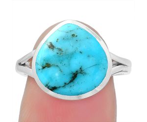 Natural Turquoise Morenci Mine Ring size-7.5 SDR151299 R-1005, 12x12 mm