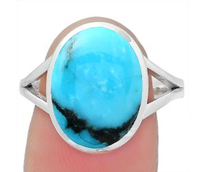 Natural Turquoise Morenci Mine Ring size-8.5 SDR151319 R-1005, 11x15 mm