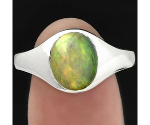 Natural Ethiopian Opal Ring size-7.5 SDR151413 R-1115, 8x10 mm