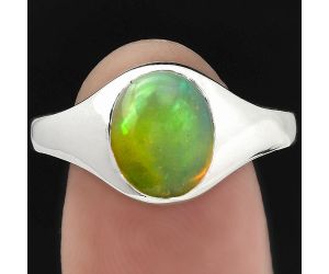 Natural Ethiopian Opal Ring size-8 SDR151423 R-1115, 8x10 mm