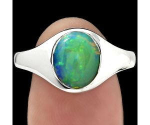 Natural Ethiopian Opal Ring size-7 SDR151472 R-1115, 8x10 mm