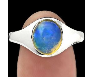 Natural Ethiopian Opal Ring size-7 SDR151489 R-1115, 8x10 mm
