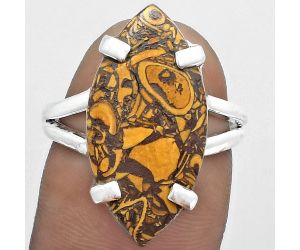 Coquina Fossil Jasper - India Ring size-7.5 SDR151685 R-1089, 12x23 mm