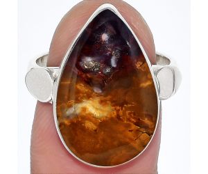 Natural Purple Cow Jasper Ring size-7.5 SDR152055 R-1715, 13x21 mm