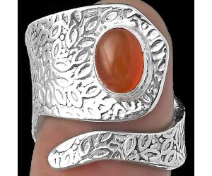 Adjustable - Natural Carnelian Ring size-6 SDR152339 R-1374, 6x8 mm