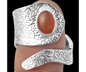 Adjustable - Natural Carnelian Ring size-7.5 SDR152353 R-1374, 6x8 mm
