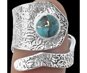 Adjustable - Kingman Turquoise With Zinc Ring size-7.5 SDR152354 R-1374, 7x7 mm