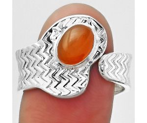 Adjustable - Natural Carnelian Ring size-9 SDR152412 R-1381, 6x8 mm