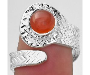 Adjustable - Natural Carnelian Ring size-7.5 SDR152468 R-1374, 7x7 mm