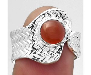 Adjustable - Natural Carnelian Ring size-7.5 SDR152476 R-1381, 7x7 mm
